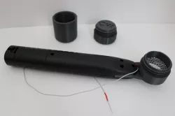 Static grass applicator with printable cover and container