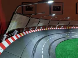 Track Lighting, Guard Rail, and Catch Fence for Carrera Slot Car Track