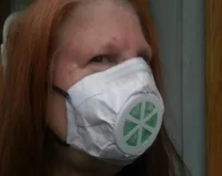 Tyvek soft facemask with common materials and reusable parts.