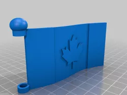 CANADA FLAG AND FLAG POLE 