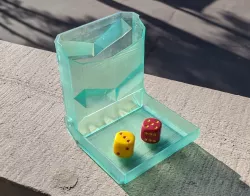Single print hinged dice tower for resin printer