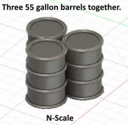 Three 55 Gallon Barrels tied together -- N scale