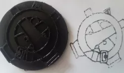 Crossed Cannon Cartouche Stamp