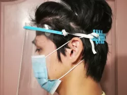 Surgical Mask Earsaver plus Faceshield Strap in one . Note: Click Thing Files link below to download STL