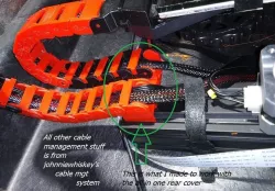 X Y Cable guide connectors to top rail