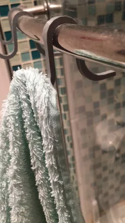 Useful hook for towels and clothes (especially in bathroom)