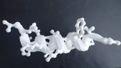 An alpha helix from Hemoglobin as cartoon with the sidechains visible