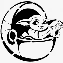 Baby Yoda stencil 5