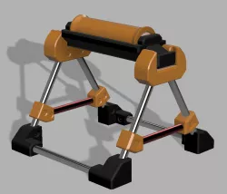 Compact spool holder with beared unwinding roll