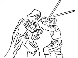 Darth Vader vs Luke stencil