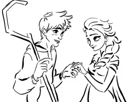 Jack frost and Elsa stencil