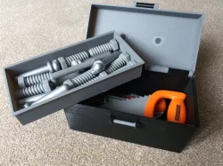 Kids Toolbox with locking latch and tray