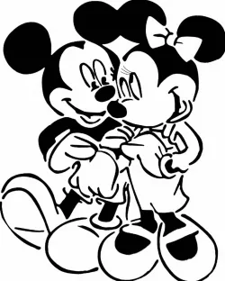 Mickey and Minnie stencil