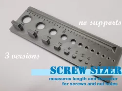 Screw Sizer - metric screws nuts bolts measure jig