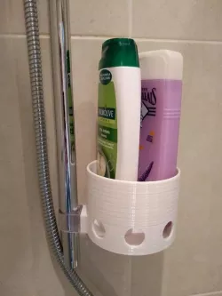 Shower shampoo bottle holder for Hansa shower clips (+ clip included)