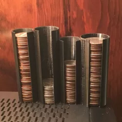 Coin holder for paper sleeve rolls