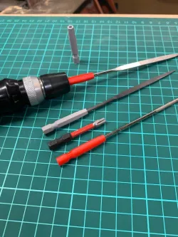 Hex bit needle file handle