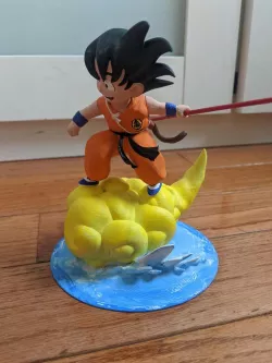Kid Goku on Nimbus Cloud