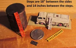 N Scale - Ladders in lengths from 4 feet to 18 feet tall.