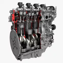 4 Cylinder Engine Block Cutaway 3D model