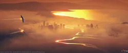 Aerial cityscape 3D model