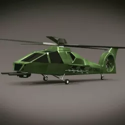 Army helicopter concept Low-poly  3D model
