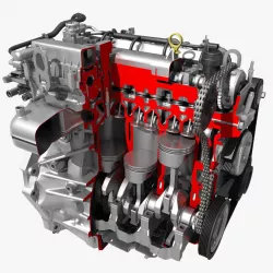 Car 4 Cylinder Engine Cutaway 3D model