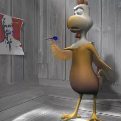 Cartoon chicken RIGGED Low-poly  3D model