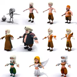 Chibi characters Low-poly  3D model