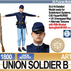 Civil War Union Soldier B Infantry 3D model
