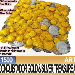 Conquistador Gold And Silver Treasure 1500 3D model