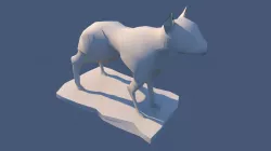 Dog Sculpture Low-poly  3D model