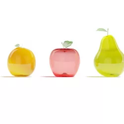 Glass fruits 3D model