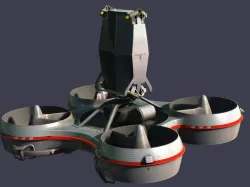 Hovering radar platform Low-poly  3D model