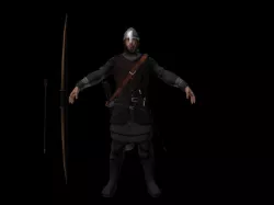 Medieval archer Low-poly  3D model