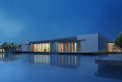 Modern Art Gallery with Pool 3D model