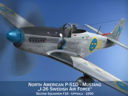 North American P-51D Mustang - Swedisch Airforce 3D model