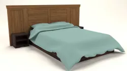oak bed 3D model