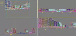 Office Building with Glass Decor 3D model