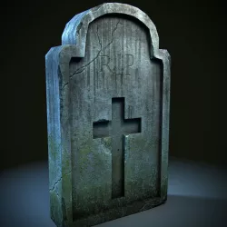 Old Cracked Grave Tombstone low high poly Low-poly  3D model