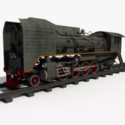 Old Steam Train 3D model