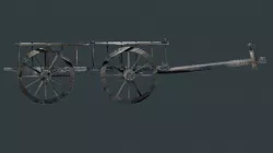 old wood ox cart Low-poly  3D model