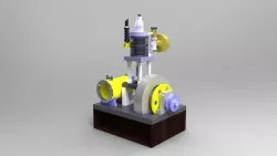 Pressure controlled 2 stroke engine 3D model