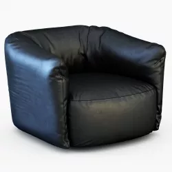 Santa Monica Leather Swivel Armchair Poliform 3D model