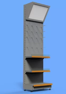 Shelving system HIGH WALL UNIT perforated 665mm 3D model