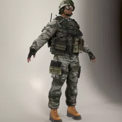 Soldier Black Lite V1 Not Rigged 3D model