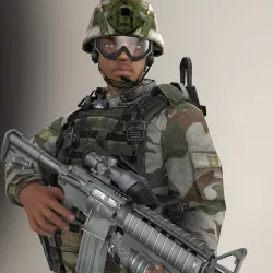 Soldier Black Lite V1 Rigged 3D model