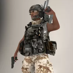Soldier Black Lite V2 Rigged 3D model
