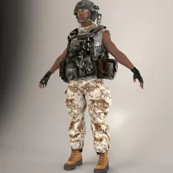 Soldier Black V2 Lite Not rigged 3D model