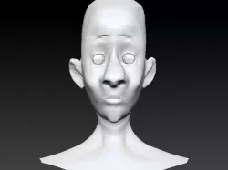 Thin Man Cartoon Head 3D model